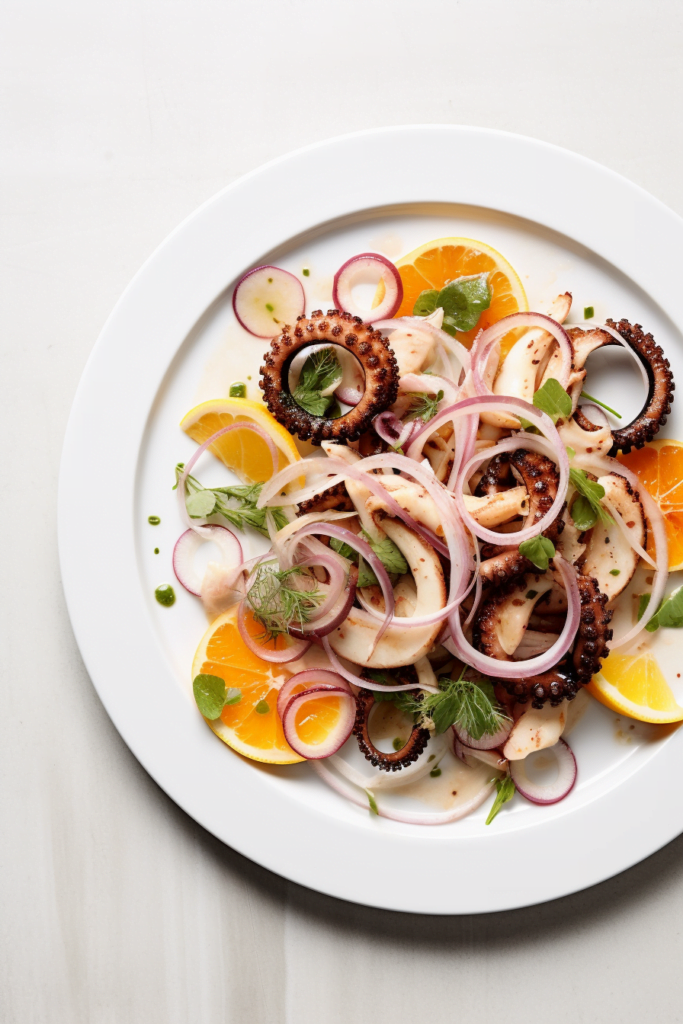 Greek Octopus Salad with Fennel and Orange Supremes - Cooking Mediterranean