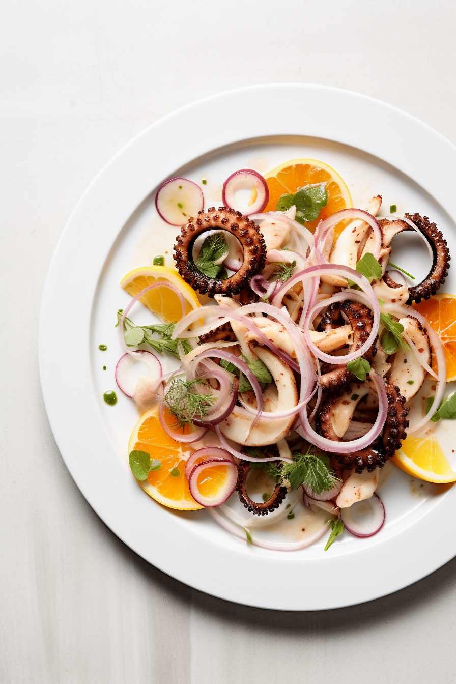 Greek Octopus Salad with Fennel and Orange Supremes - Cooking Mediterranean