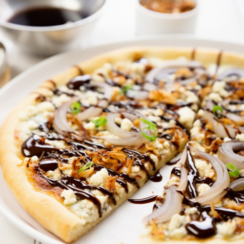 Caramelized Onion and Gorgonzola Pizza with Balsamic Glaze_001