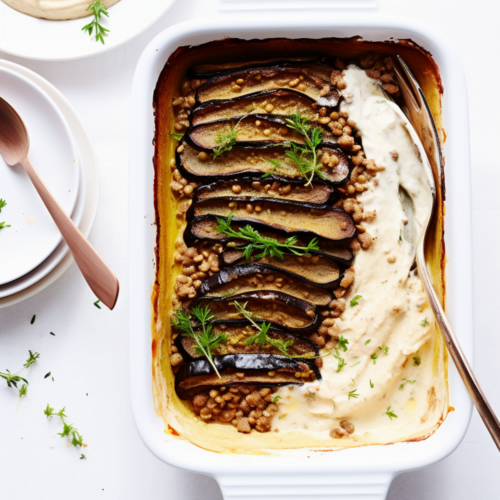 Greek Moussaka with Eggplant and Lentils_001