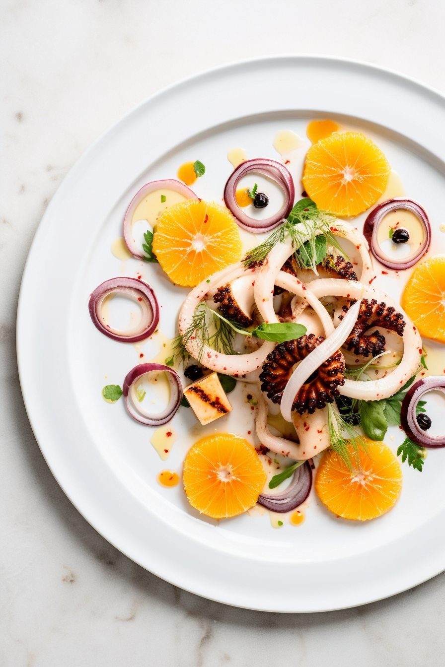 Greek Octopus Salad with Fennel and Orange Supremes - Cooking Mediterranean