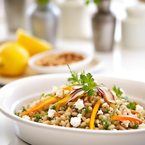 Warm Barley Salad with Roasted Carrots and Feta_001