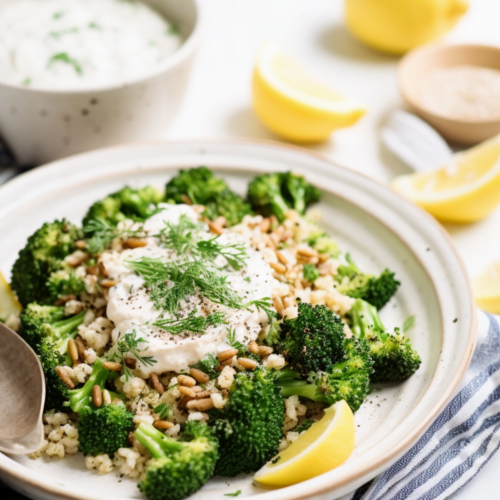 Bulgur Wheat with Charred Broccoli and Lemon Tahini_001