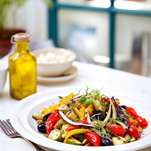 Croatian Summer Salad with Grilled Vegetables and Olives_001