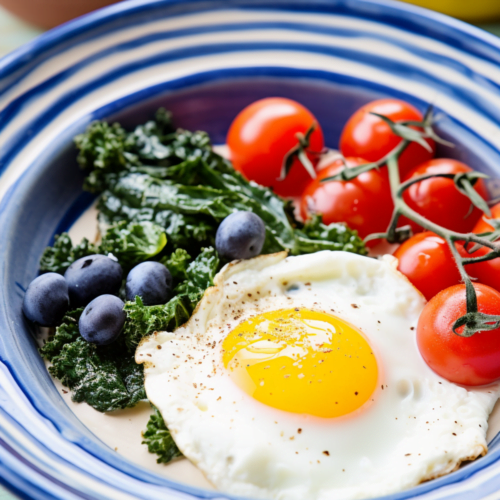 Egg, Kale, and Tomato Breakfast Bowl with Tzatziki_001