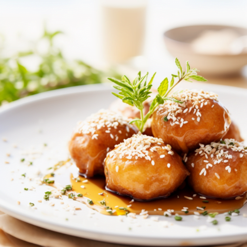 Greek Loukoumades with Thyme Honey and Sesame Seeds_001