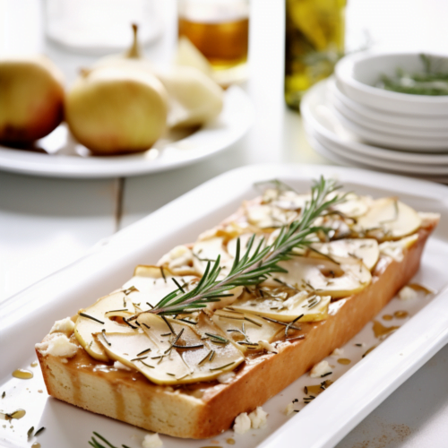 Italian Focaccia with Rosemary, Caramelized Pear, and Gorgonzola_001