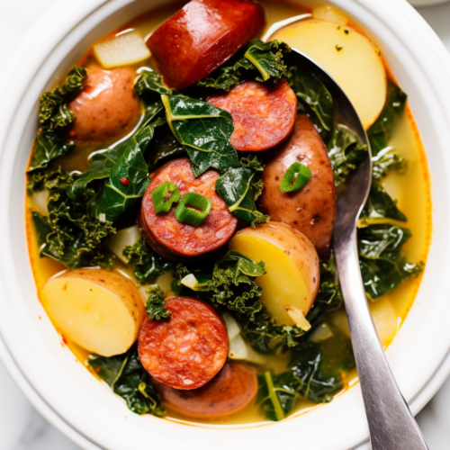 Portuguese Caldo Verde with Chorizo and Kale_001