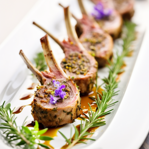 Provencal Herb-Crusted Rack of Lamb with Lavender Honey Glaze_001