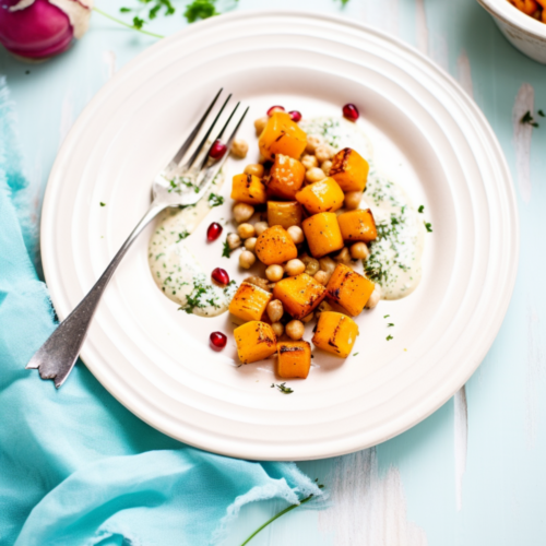 Roasted Butternut Squash with Chickpeas and Tahini Dressing_001