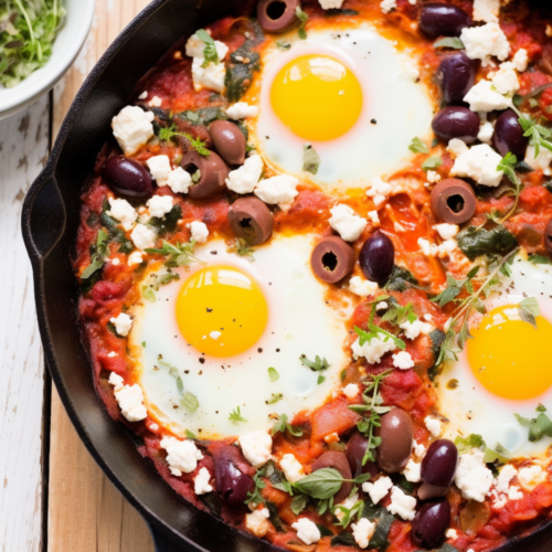 Roasted Red Pepper and Feta Shakshuka with Olive Tapenade_001