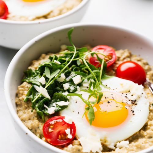 Savory Oatmeal with Spinach and Poached Eggs_001