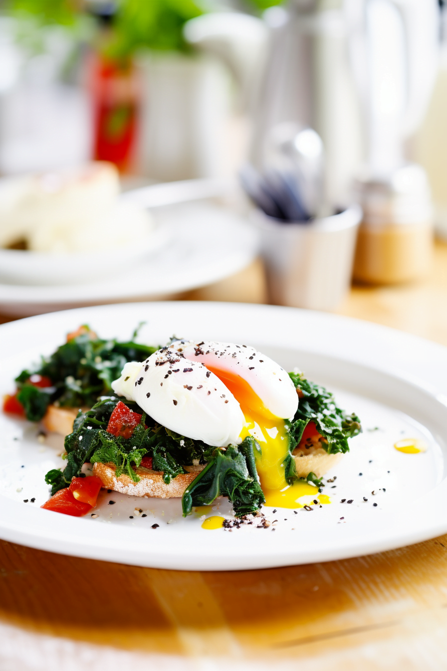 Poached Eggs On A Bed Of Steamed Greens And Quinoa Cooking Mediterranean 3422