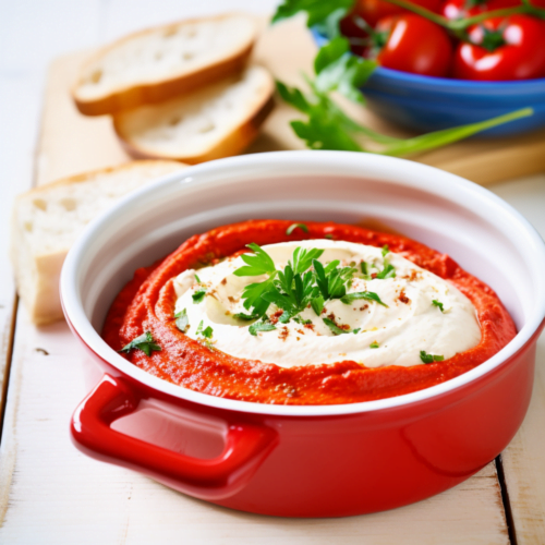 Albanian Roasted Red Pepper and Garlic Dip (Hummus i Kuq)_001