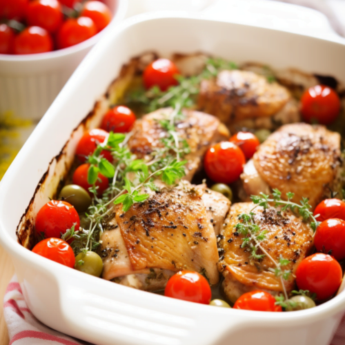 Baked Chicken with Olives, Capers, and Tomatoes_001