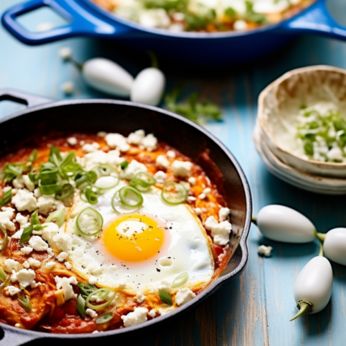 Buffalo Chicken Shakshuka with Blue Cheese and Celery_001