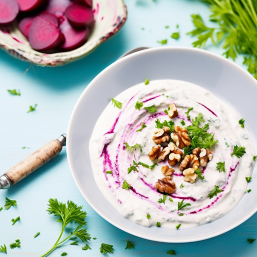 Cypriot Beetroot and Yogurt Dip with Walnuts (Pantzaria me Skordalia)_001