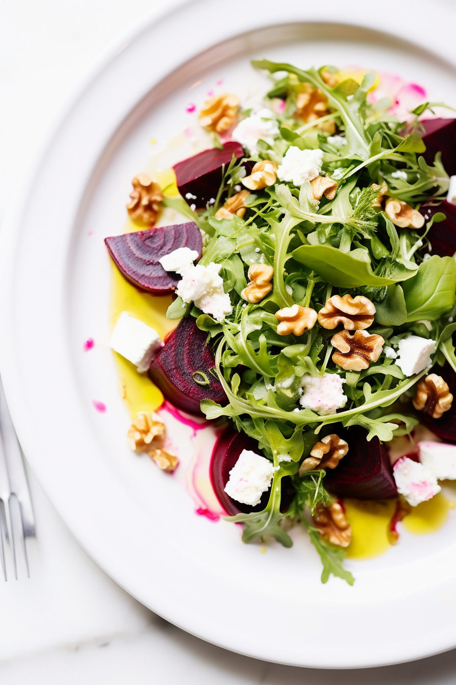 Farro Salad With Roasted Beets Arugula And Goat Cheese Cooking