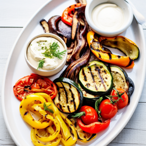 Grilled Vegetable Platter with Bagna Cauda Dip_001