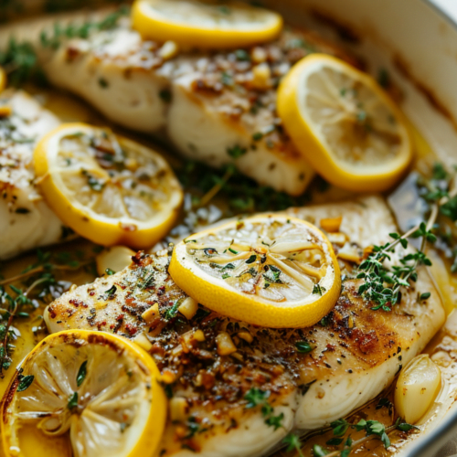 Lemon and Thyme Roasted Sea Bass - Cooking Mediterranean