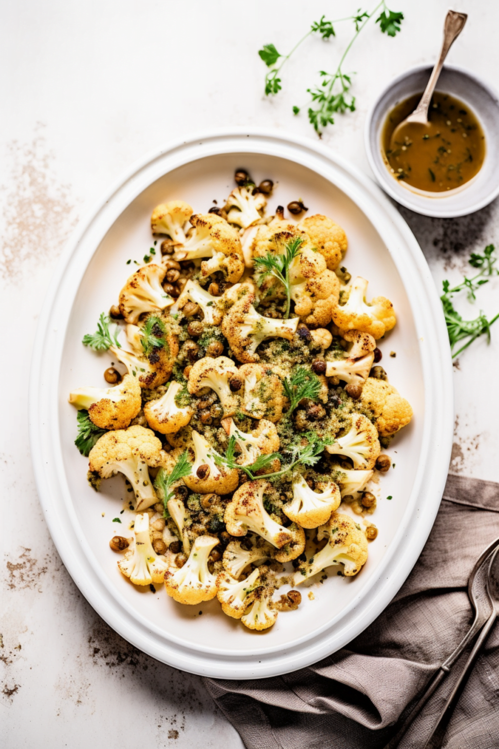 Spanish Roasted Cauliflower With Caper Dressing Cooking Mediterranean