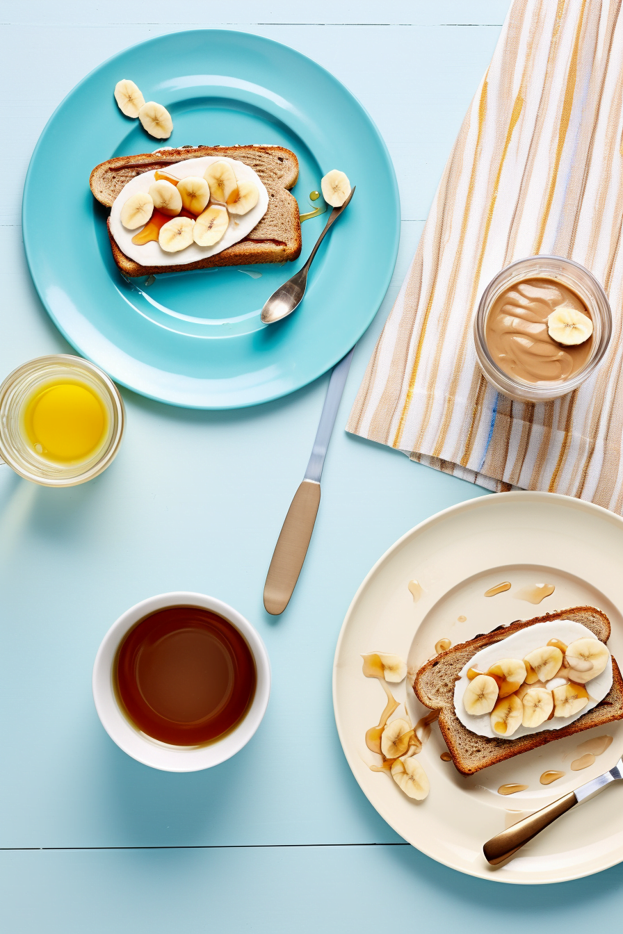 Whole Grain Toast with Hazelnut Spread and Sliced Bananas - Cooking ...