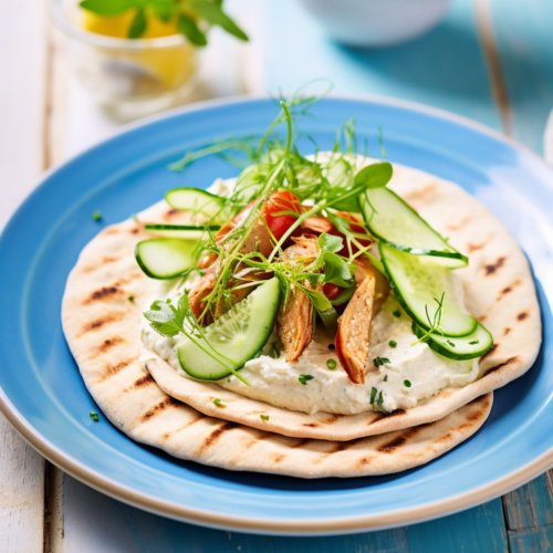 Whole Wheat Pita Bread with Hummus and Cucumber_001